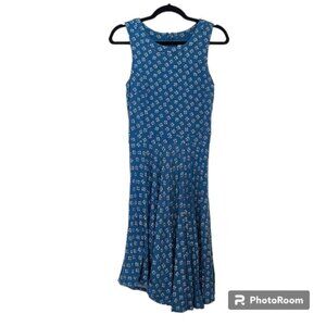 Loft XS Aqua Print Dress